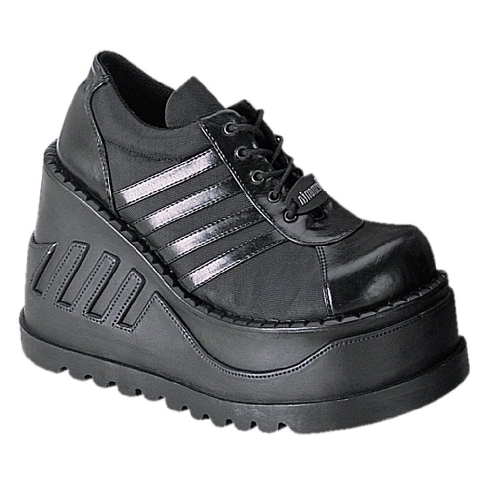 DEMONIA - STOMP 08 Black Platform Sneakers